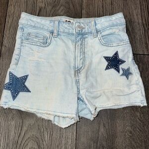 SO Light Blue Denim Shorts with Star Accents